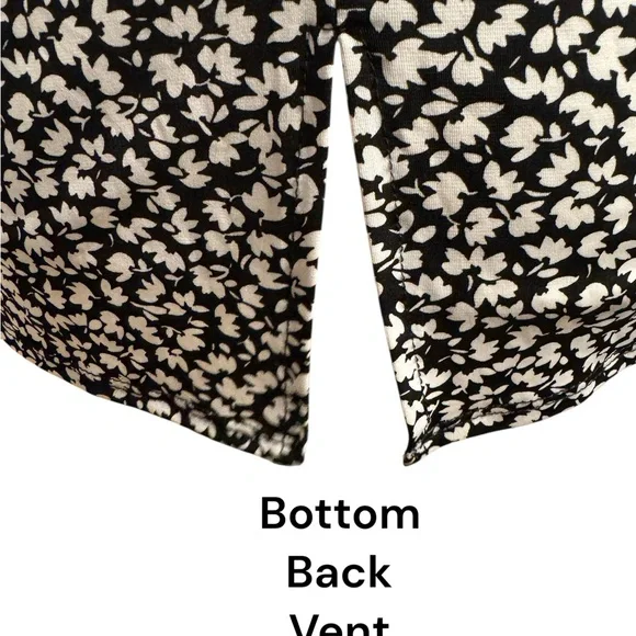 ❤️Vince Camuto Black/White Print Top/Shell Back Detail SZ: LARGE/PETITE #R - Picture 7 of 9